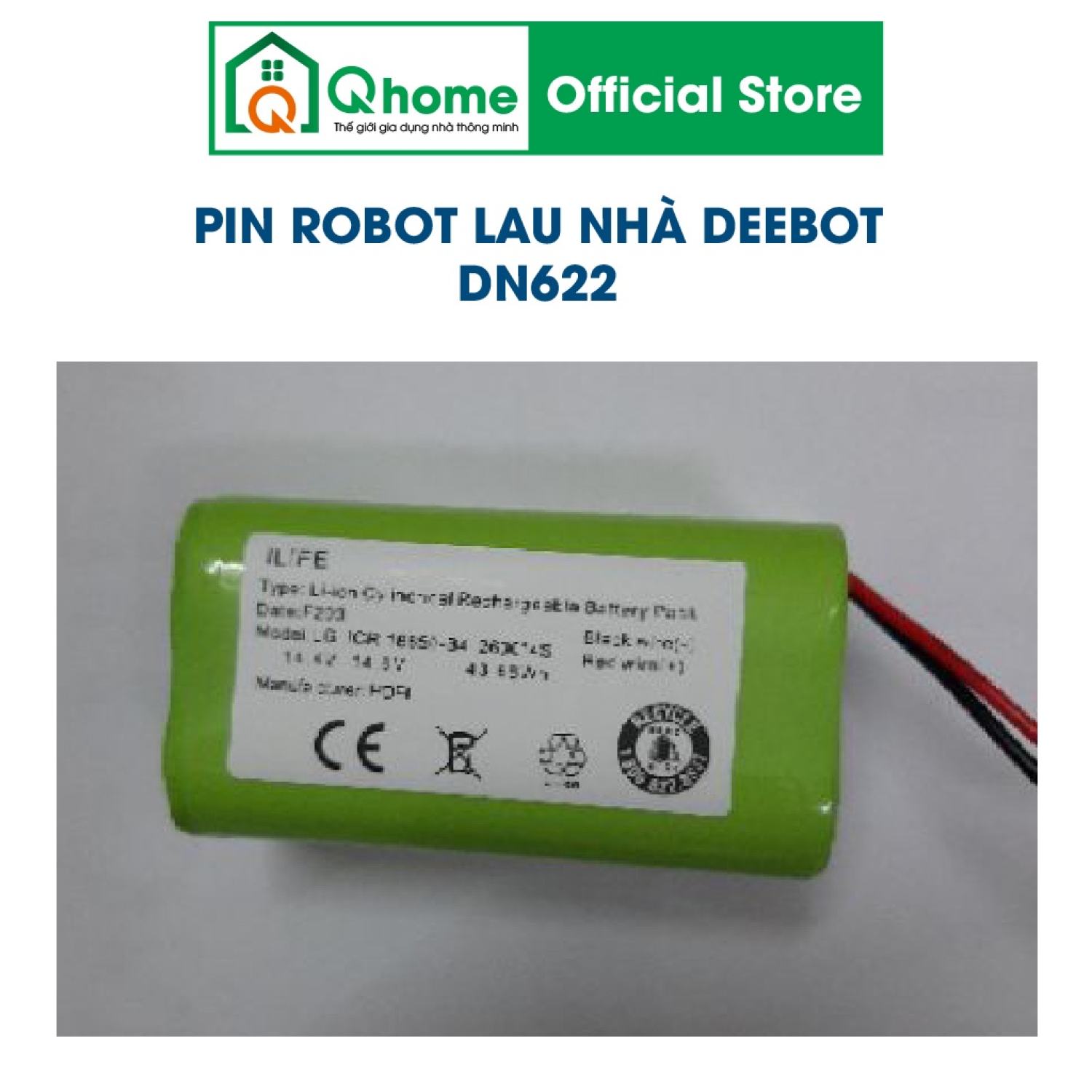 Pin robot lau nhà Deebot Ecovacs DN622