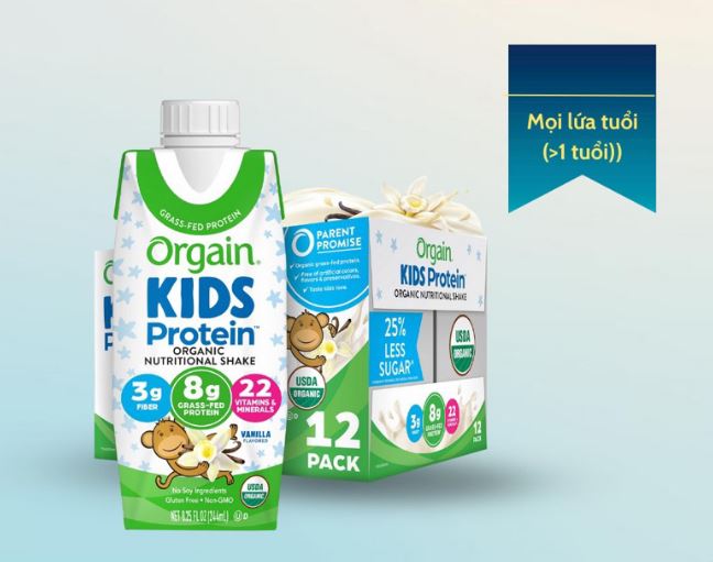 Orgain Kids Protein Vanilla 247ml x 12 Box. Exp Mar 2025
