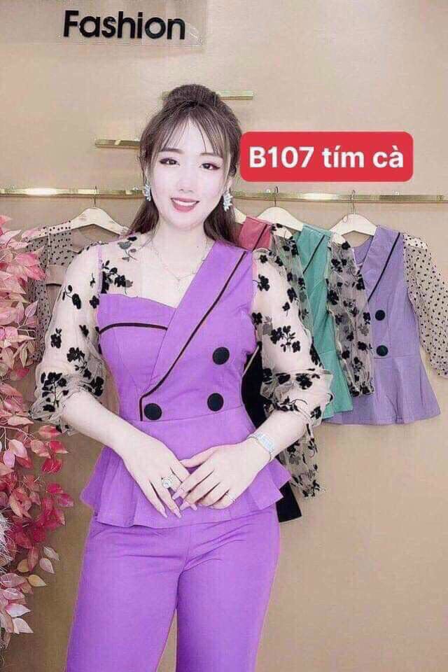 Set bộ thời trang phối tay lưới thêu hoa siêu xinh-đủ size 40-85kg