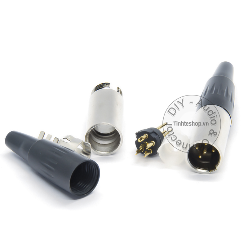 1 chiếc - Đầu hàn jack mini XLR 5pin đực OD5mm