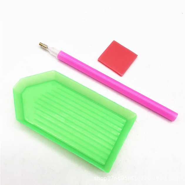 [HCM]Set 2 Bộ dụng cụ đính đá (keo dán.khay và bút chấm)