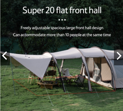 Lều đường hầm gồm 2 phòng ngủ 1 phòng khách kèm màn chiếu dành cho 4-6 người NatureHike NH20ZP015