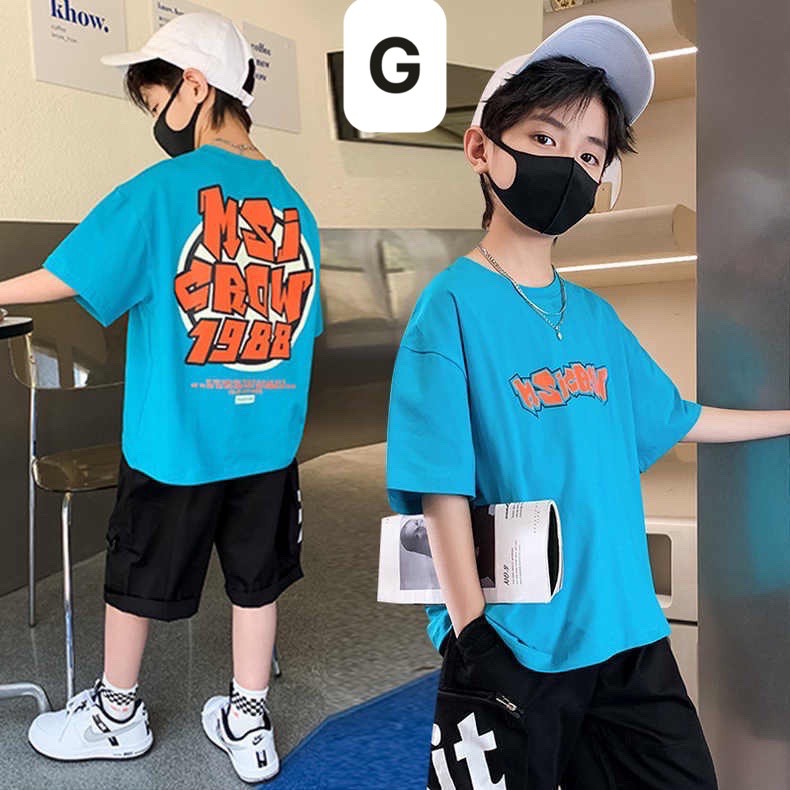 Tomnaukids-Áo thun cộc tay bé trai vải cotton mềm mát siêu đáng yêu