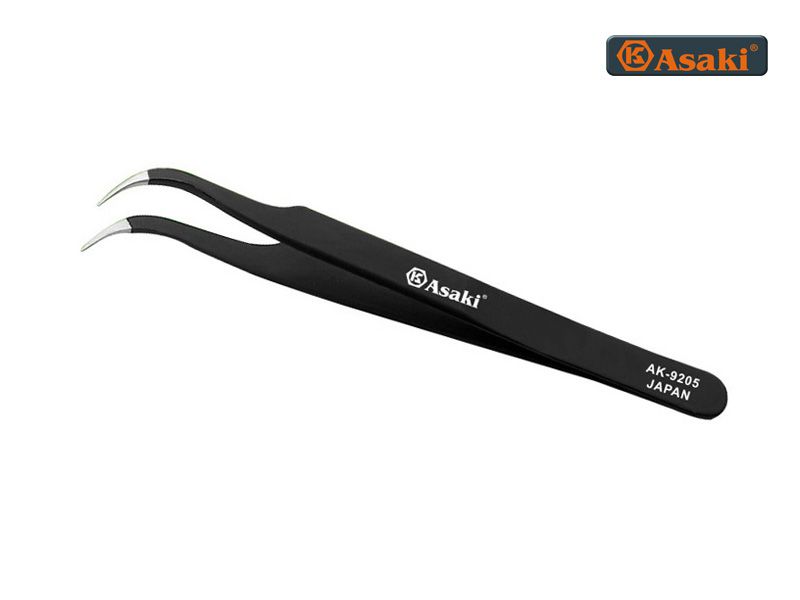 Nhíp gắp linh kiện tĩnh điện mũi cong Asaki AK-9205