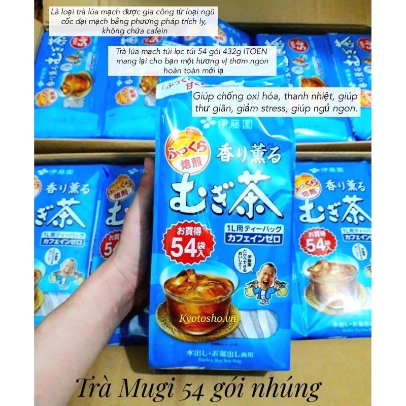 Trà lúa mạch Mugi 54 gói mẫu mới Nhật Bản
