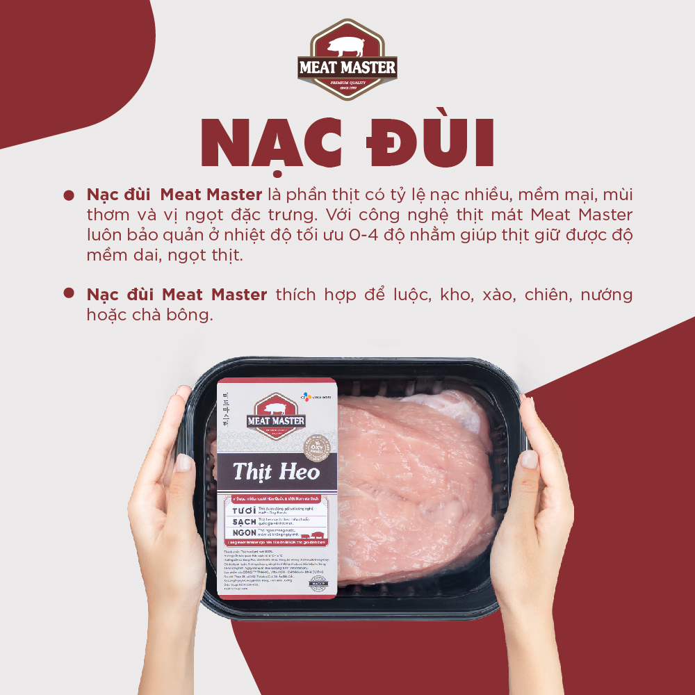 Thịt đùi heo Meat Master (400 G) - Thịt heo mát ngon, mềm mọng, ngọt thịt