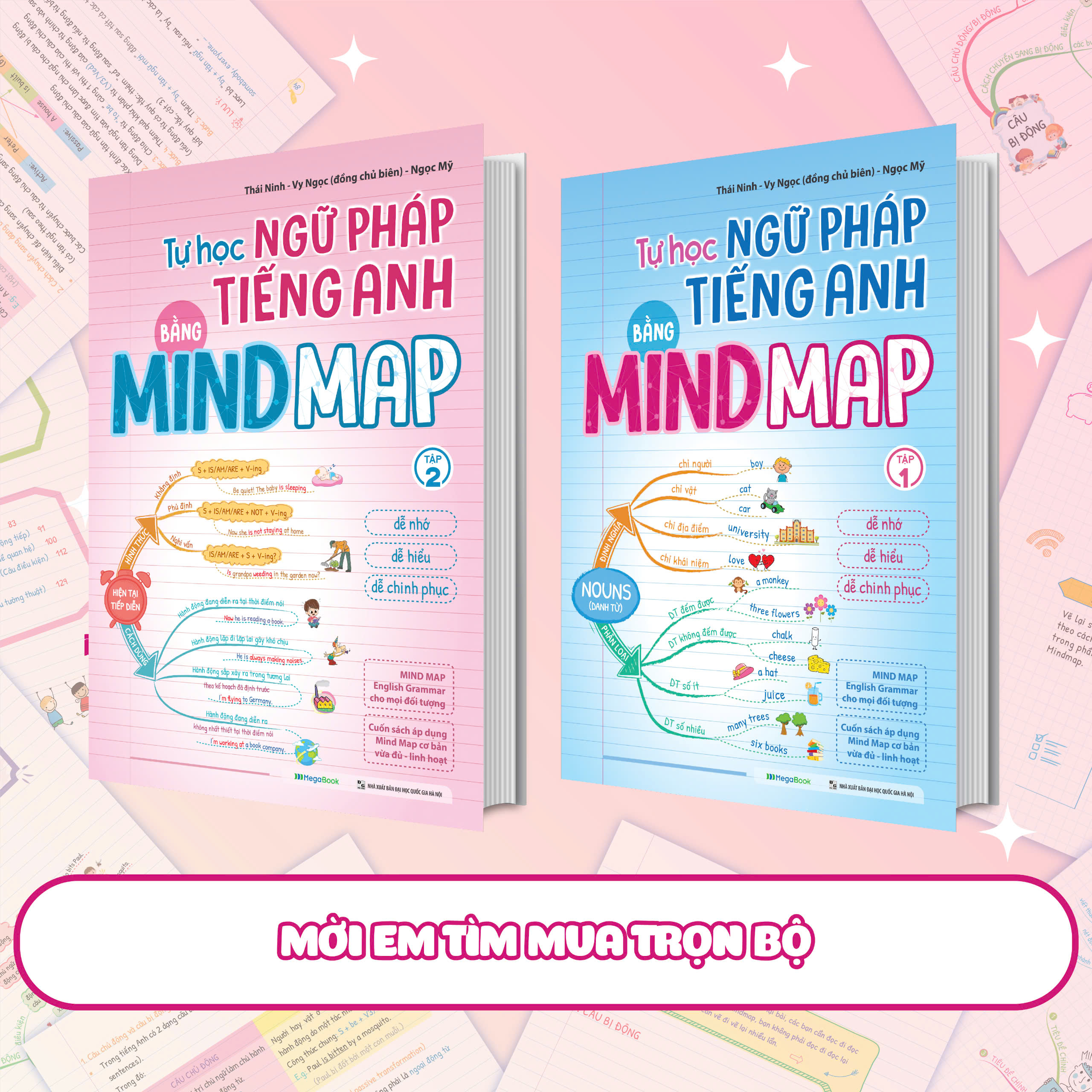 Sách Tự Học Ngữ Pháp Tiếng Anh Qua Mindmap Tập 2 - Megabook