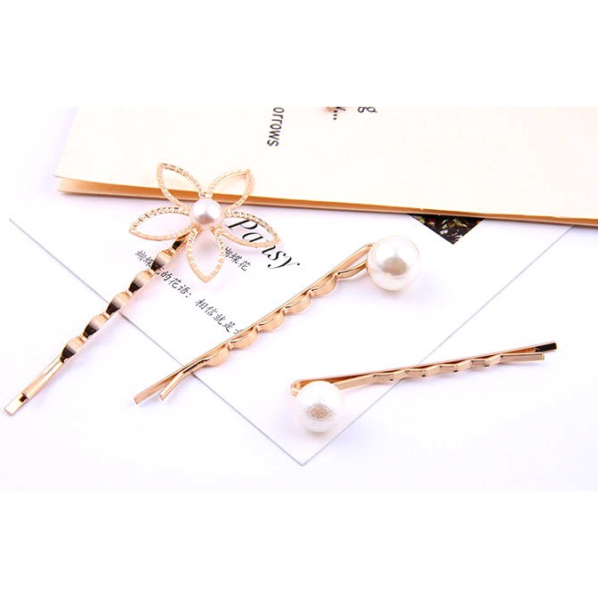 Set 3 kẹp hoa 5 cánh xinh xắn Ni9