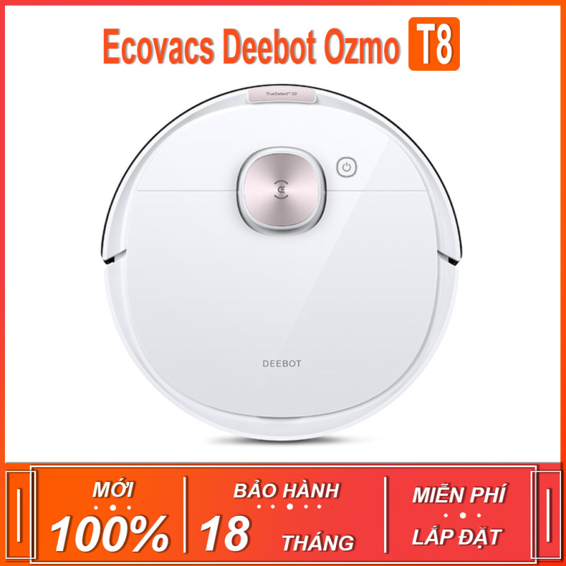 Robot hút bụi , lau nhà thông minh Ecovacs Deebot Ozmo T.8 màu trắng ( BẢN QUỐC TẾ - BẢO HÀNH 18 THÁNG )