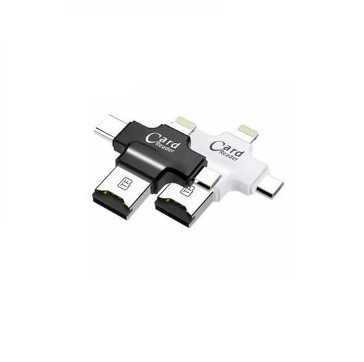 Đầu đọc thẻ đa năng 4 in 1 OTG, USB, TYPE - C, IOS dùng cho iOS - Android - PC- Macbook