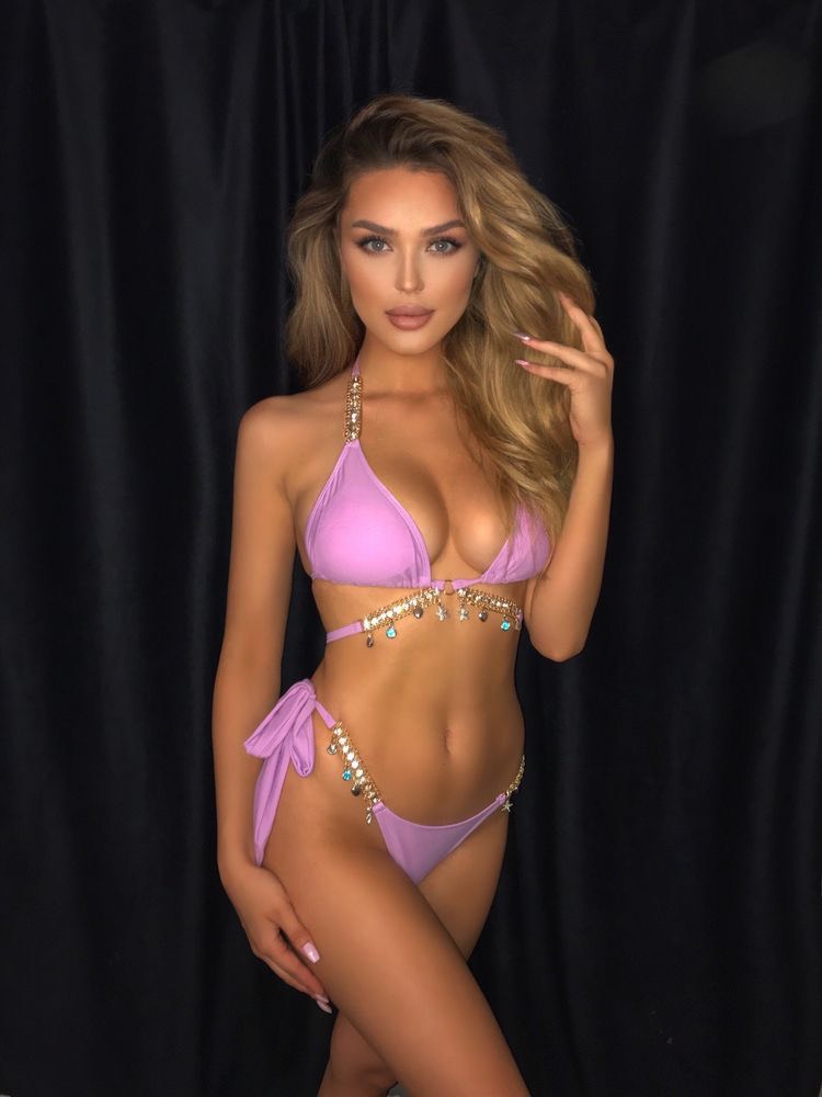 HAM83 Bikini 2 mảnh Cột nơ đính đá