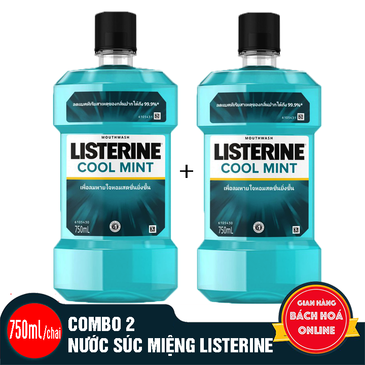 2 chai nước súc miệng LISTERINE - 750ml/chai