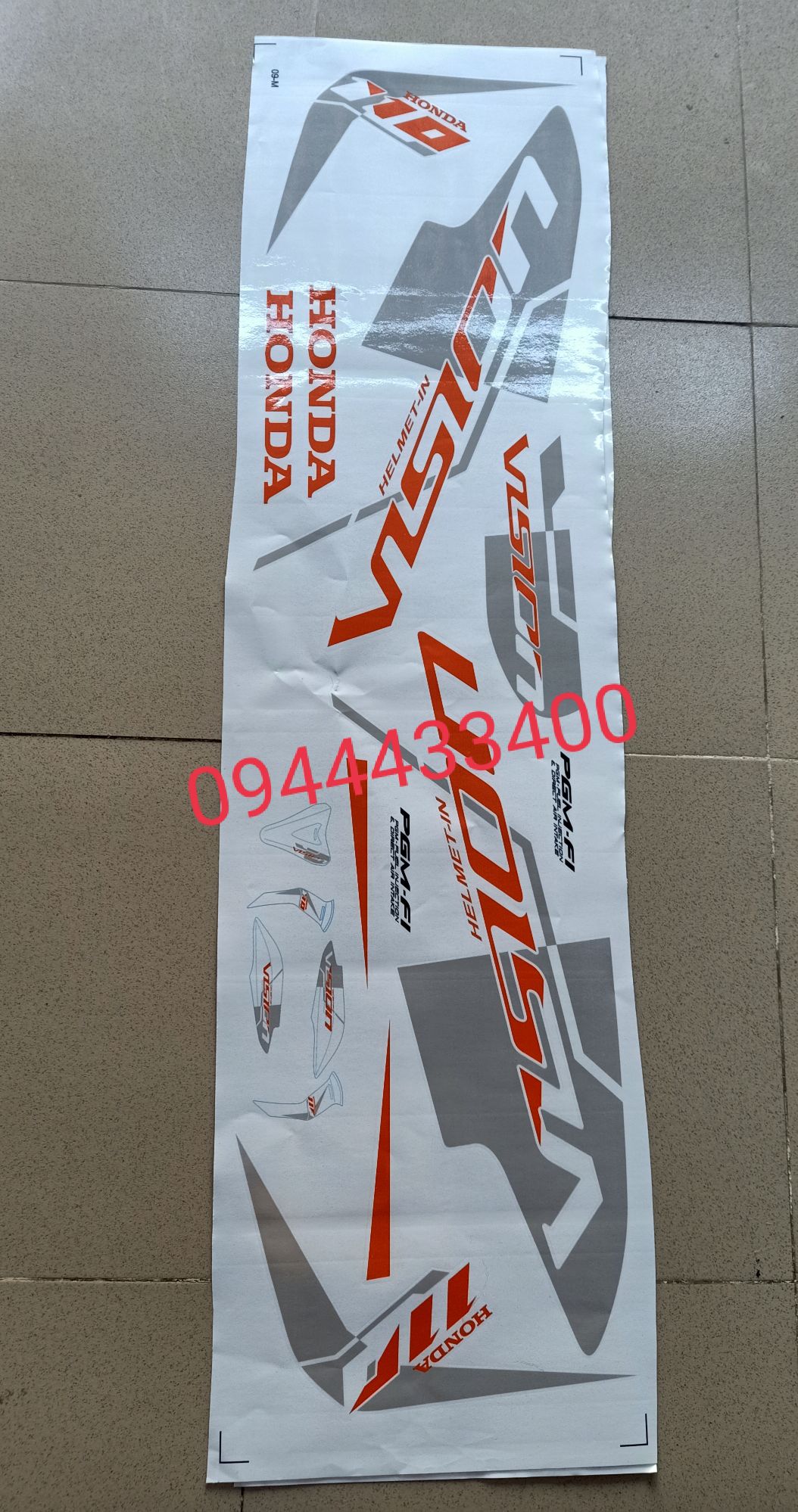 Tem rời visiom dán cho xe trắng