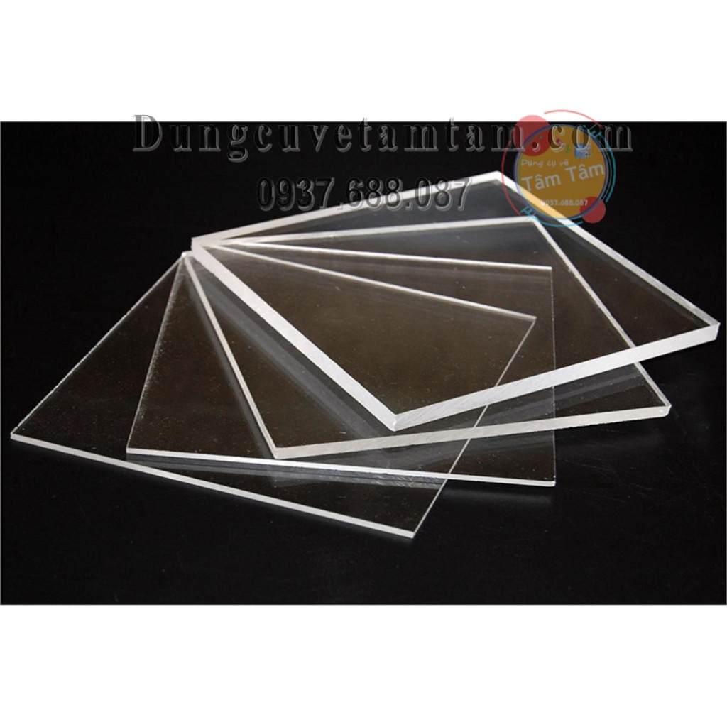 Mica Trong dày 1.3mm, 2mm khổ 20x30cm A4, 30x40cm A3 -Dụng cụ vẽ tâm tâm