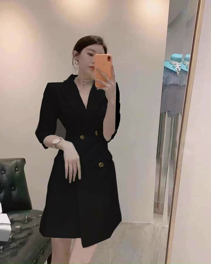 Set vest nữ croptop + chân váy đen | BigBuy360 - bigbuy360.vn