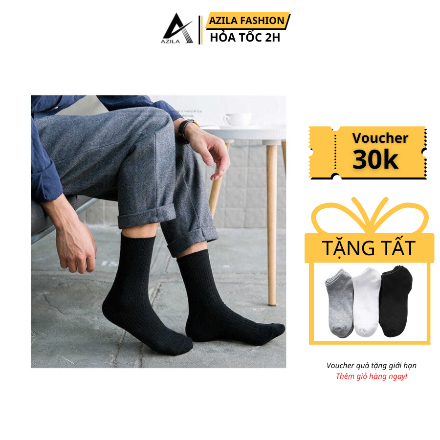 Tất thể thao AZILA TN05 cao cổ Basic 2 màu White Black