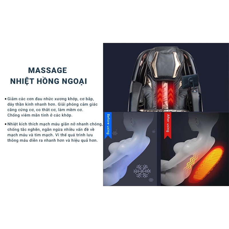 [SALE 70% - CHÍNH HÃNG - FREESHIP - QUÀ TẶNG] [Công nghệ 6D, đo nhịp tim huyết áp] Ghế Massage toàn thân Nhật Bản OKINAWA S919