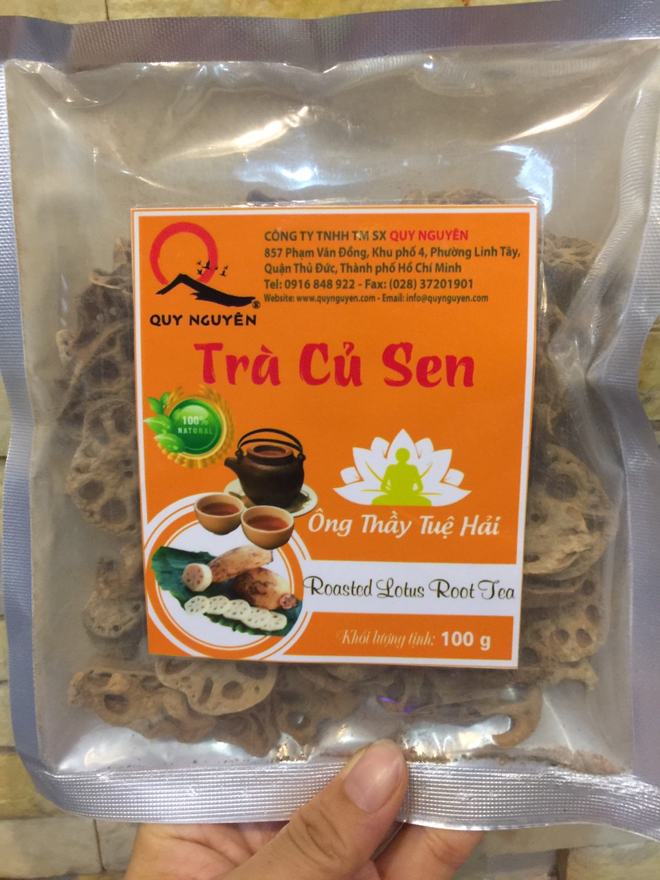 TRÀ CỦ SEN  ÔNG THẦY TUỆ HẢI GÓI 100GRAM