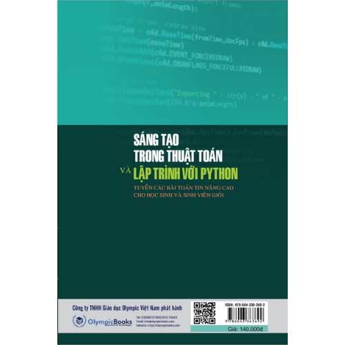 Sách - Sáng Tạo Trong Thuật Toán Và Lập Trình Với Python (OB)
