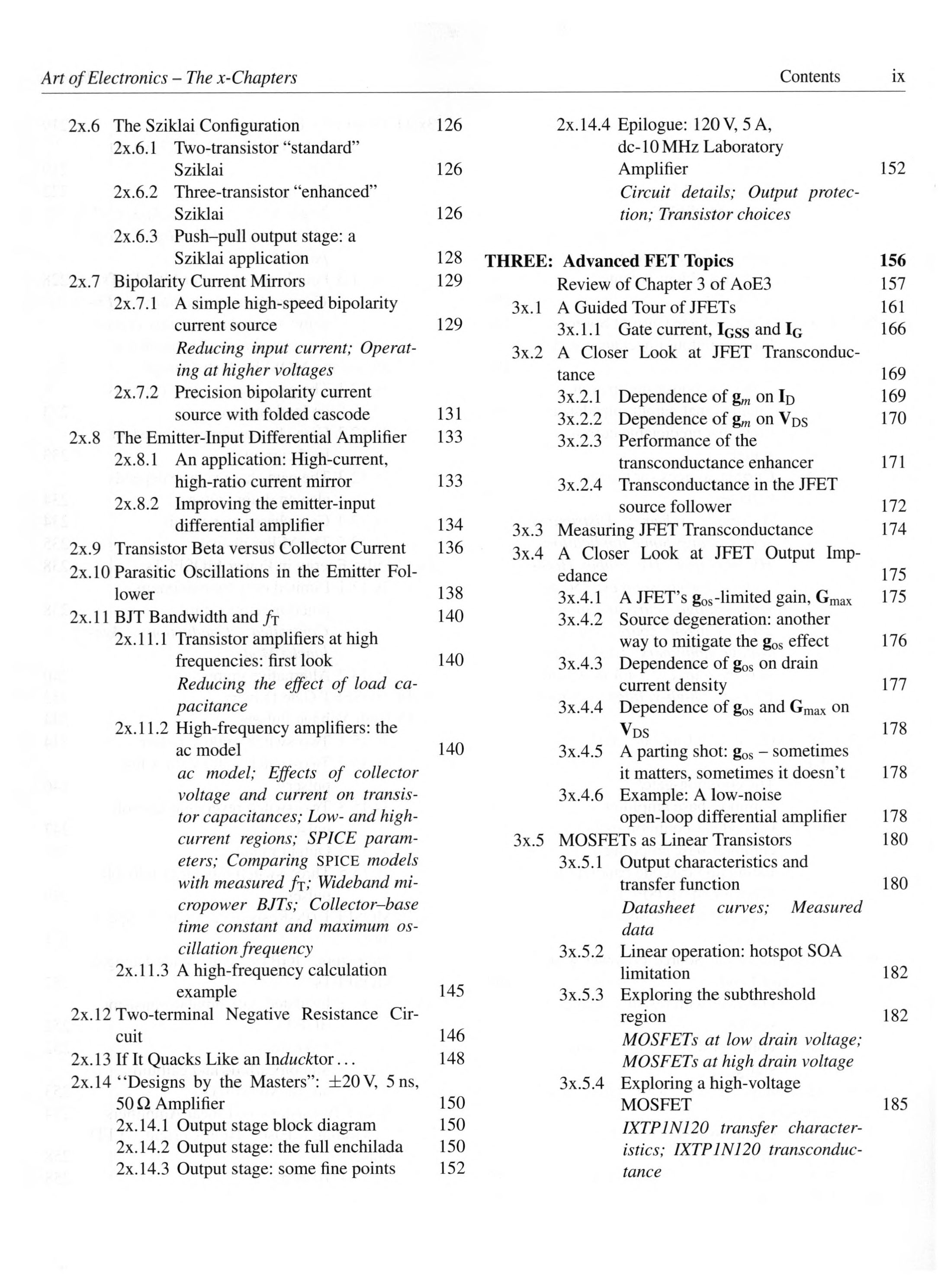 The Art of Electronics The x Chapters