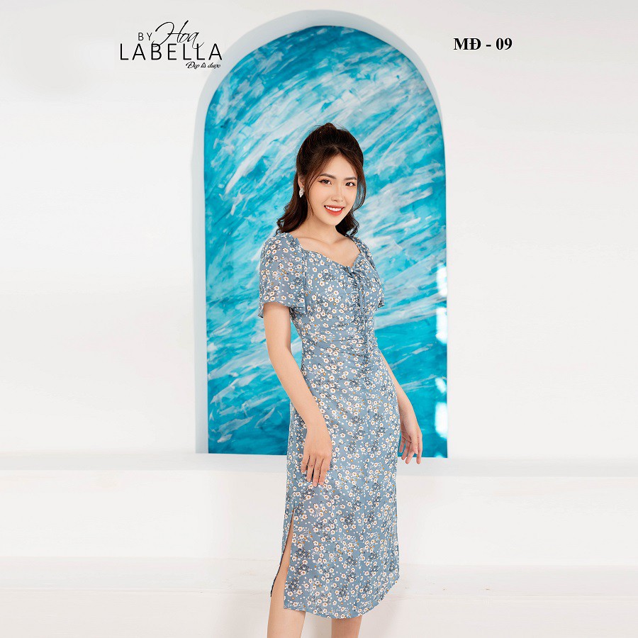 Đầm Nữ HOABELLA Nhún Ngực Hoa Nhí Chất Liệu Voan Lụa (MD09)