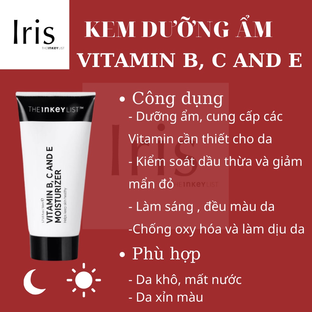 ✅ Kem dưỡng da Vitamin B,C and E Moisturizer -The INKEY List (BILL CANADA)