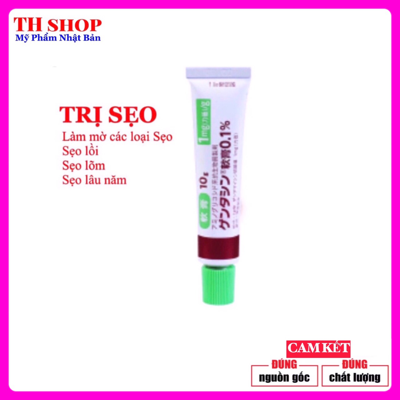 [HCM]Kem SẸO Gentacin 10g Nhật Bản Làm Mờ Sẹo Lồi Sẹo Lõm Sẹo Cứng Đầu chính hãng Nhật Bản