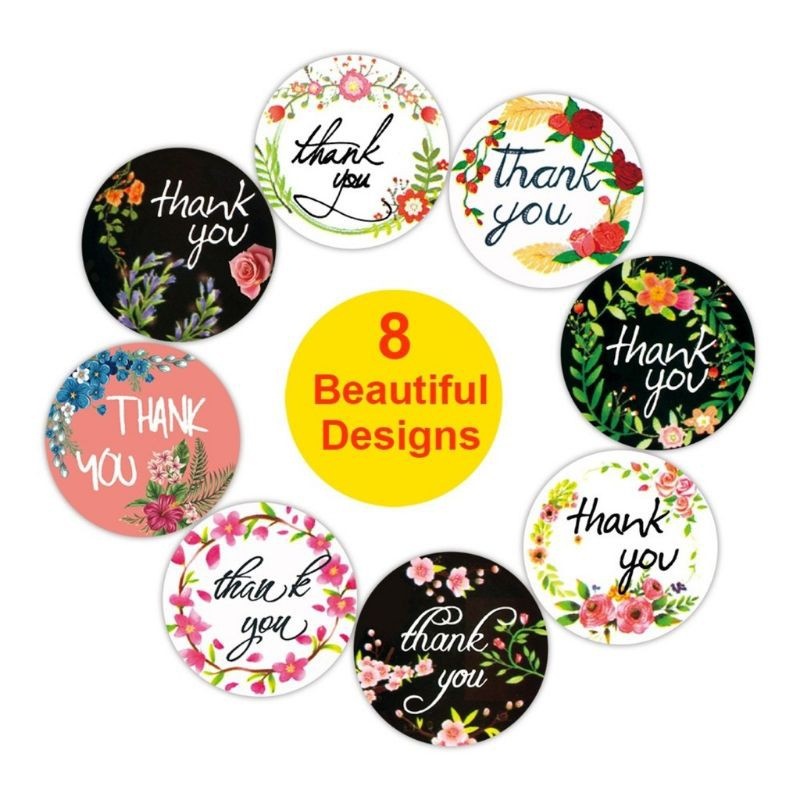 10 Tem Thank you Sẵn Keo Dán