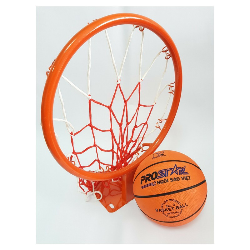 COMBO BỘ VÀNH BÓNG RỔ 35CM + BÓNG RỔ GERUSTAR SỐ 3