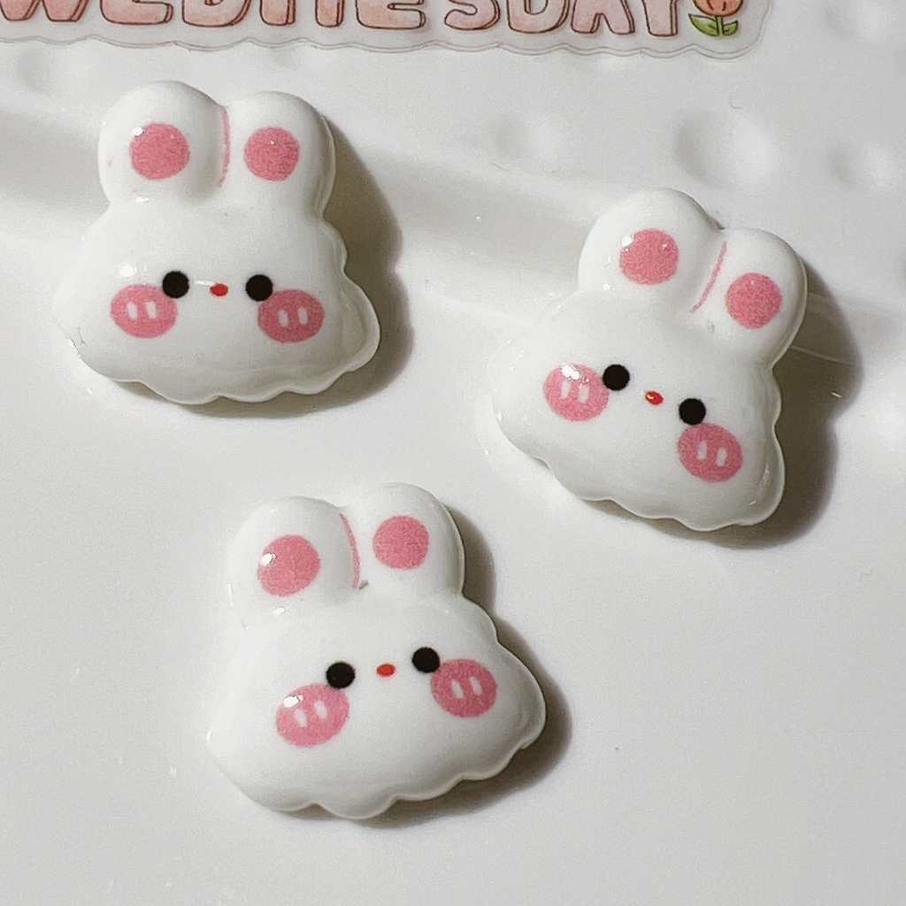 Charm slime/ Dụng Cụ Charm Trang Trí Bé Thỏ Trắng Xinh Xắn