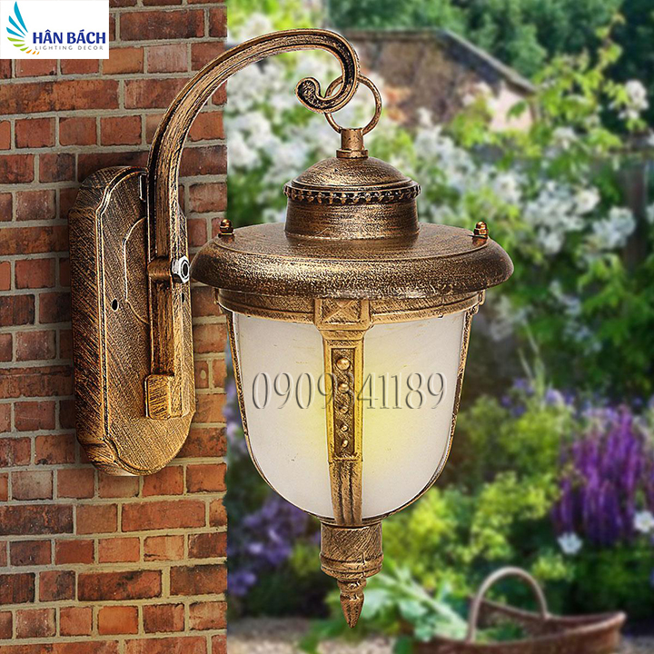 [HCM]đèn gắn tường ngoài trời giả đồng cổ điểnđèn gắn ngoại thất đèn câu cá đồng