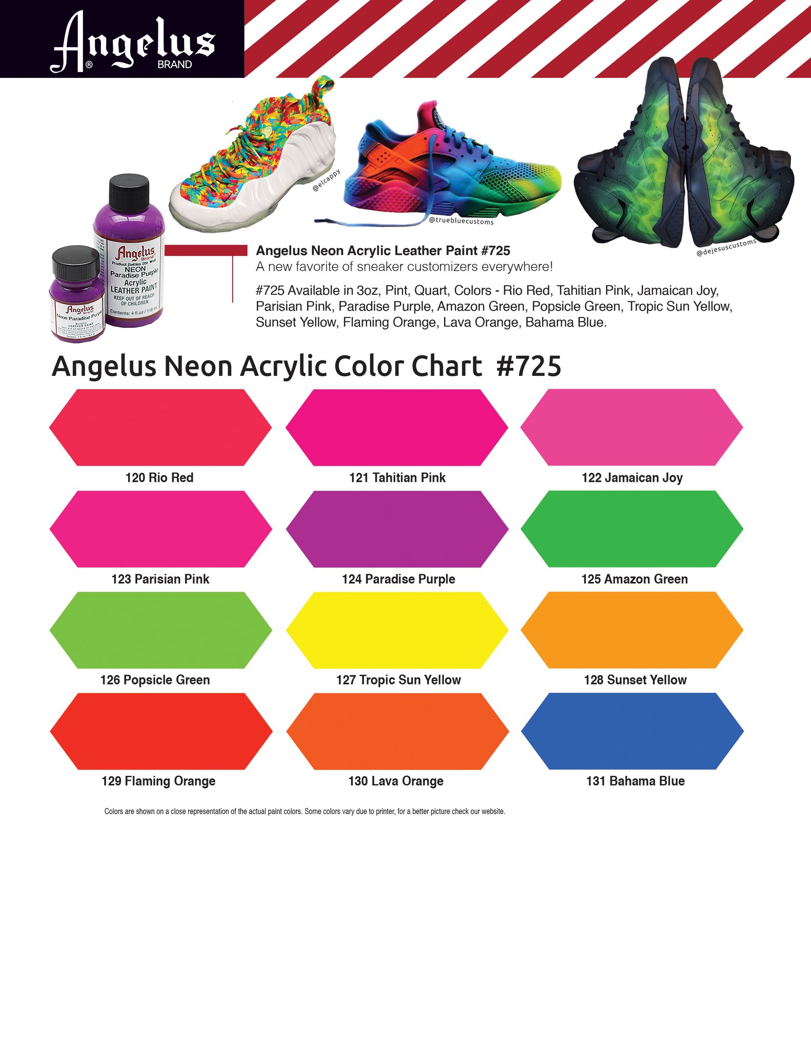 Màu vẽ da, vải Angelus Leather Paint (Neon) - 118ml (4Oz)
