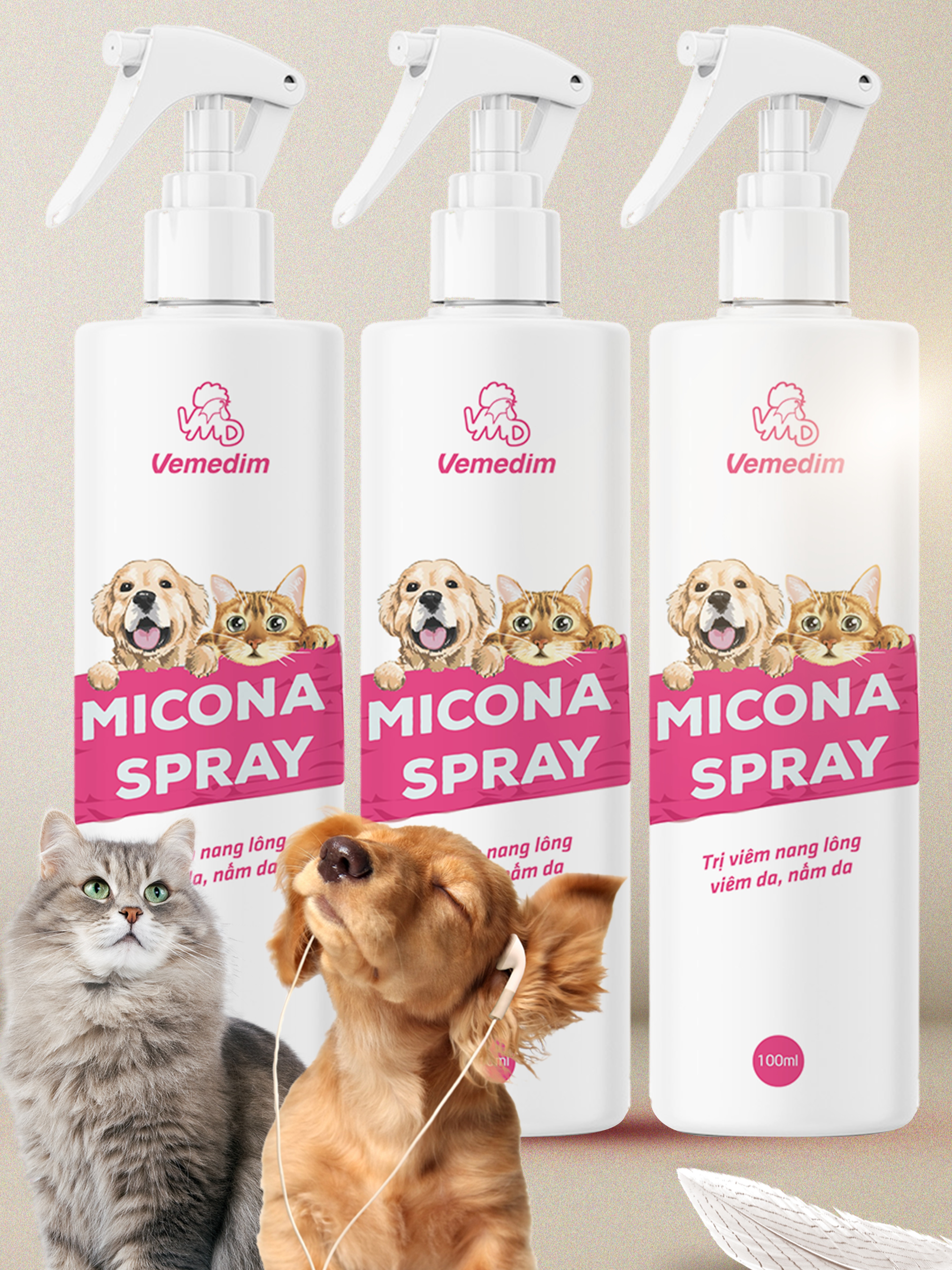 Xịt diệt nấm da cho chó mèo Micona Spray