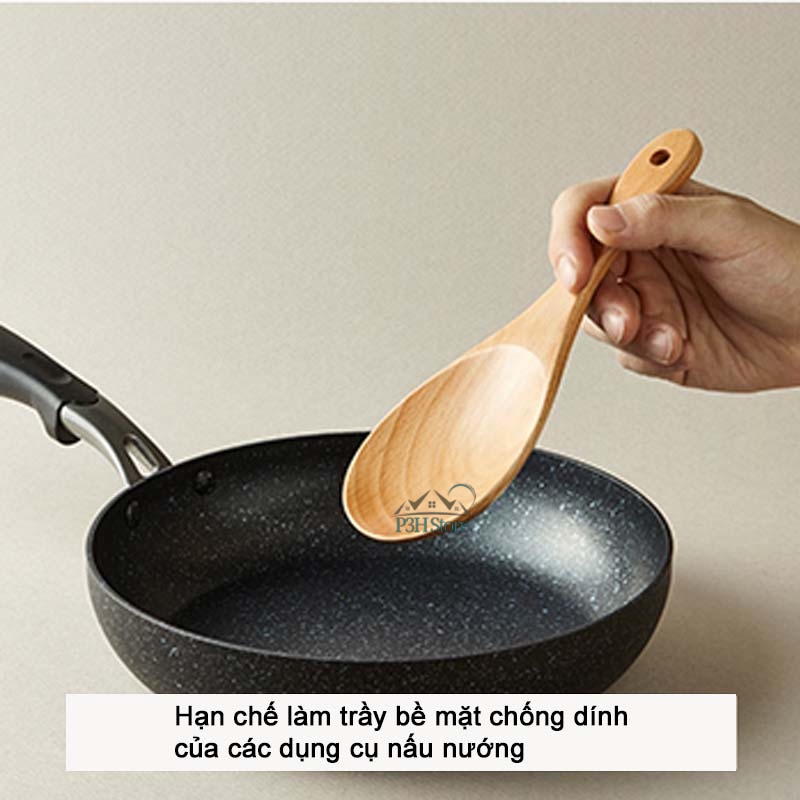Muôi múc cơm vá múc cơm Lock&Lock bằng gỗ sồi P-1055