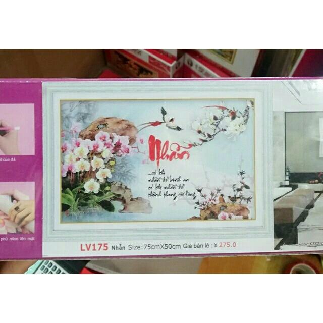tranh đính đá NHẪN kích thước :75×50cm