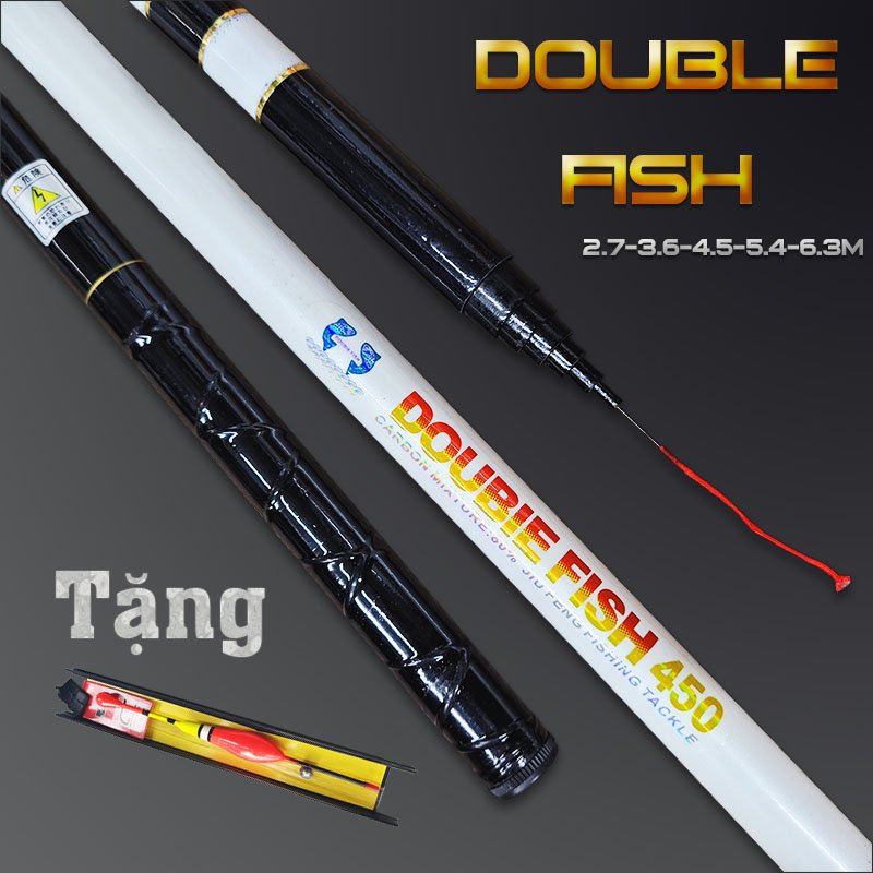 Cần câu đơn cá trắng Double Fish độ cứng 3H thu gọn 60cm thích hợp câu cá giải trí CD74
