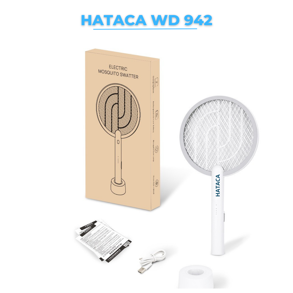 Vợt muỗi kiêm đèn bắt muỗi tự động 2 in 1 Hataca