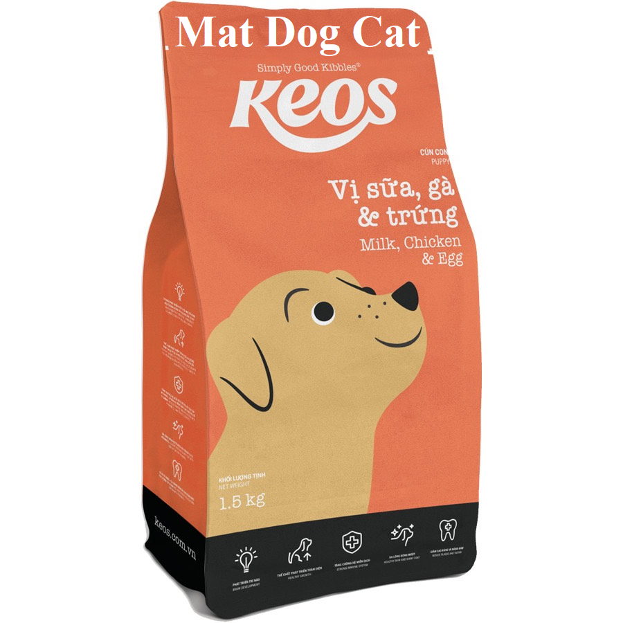 [1.5kg] Thức Ăn Hạt Cho Chó Mọi Lứa Tuổi Keos