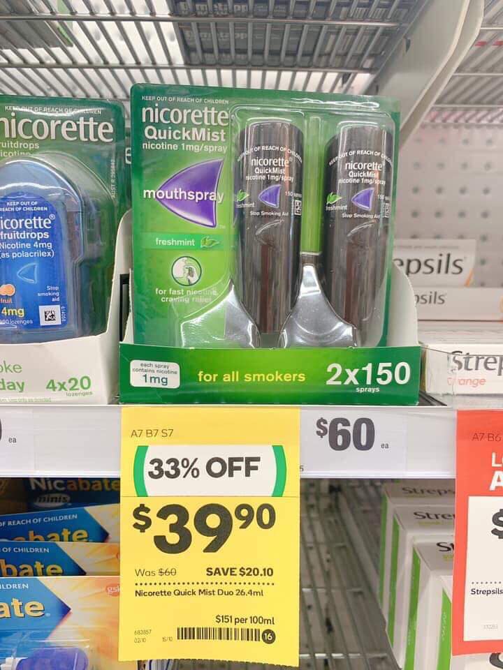 Xịt Nicorette Quick Mist 3 pack
