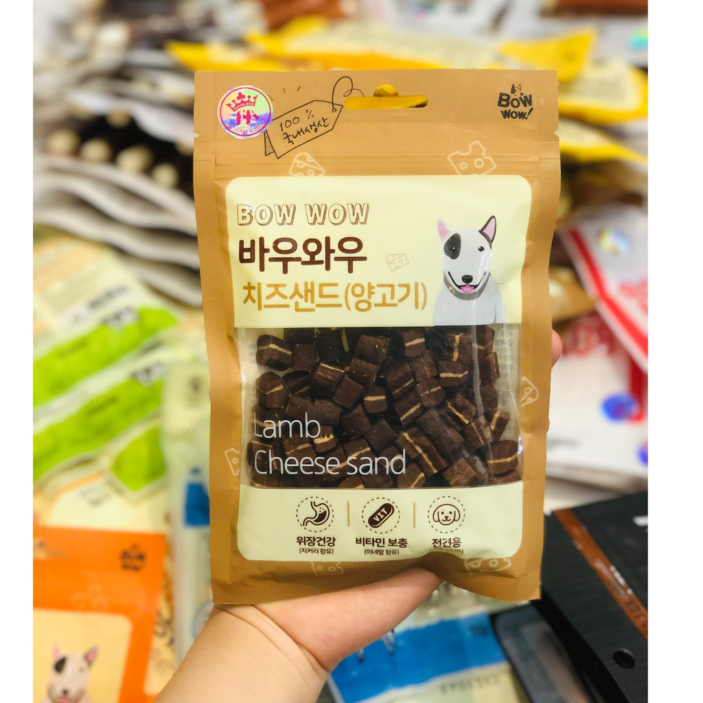 Thức ăn chó - Phô mai viên Bow wow gói 100g