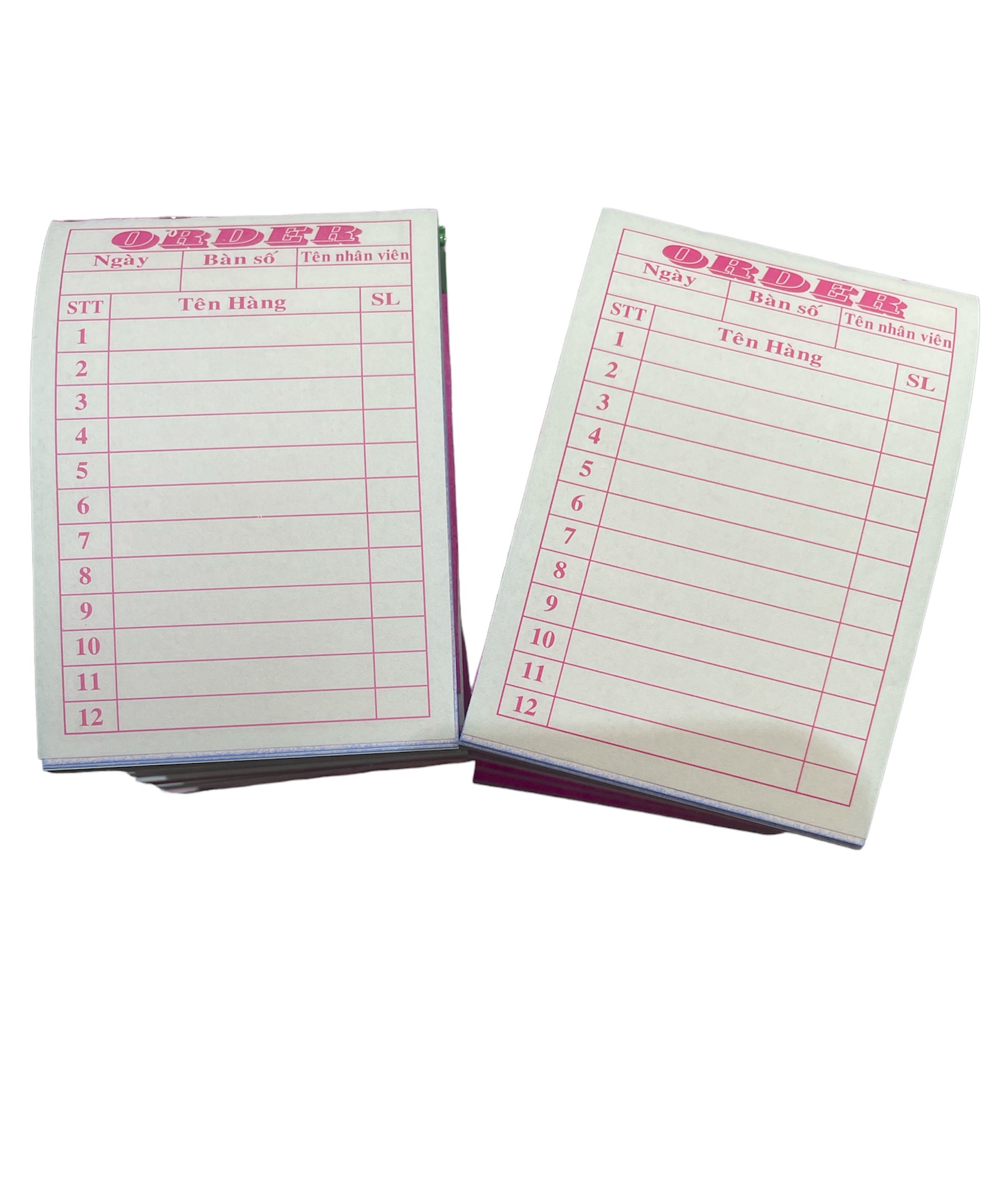 10 Cuốn Phiếu Order 2 liên kt: 7cm x 10cm, 100 tờ/cuốn