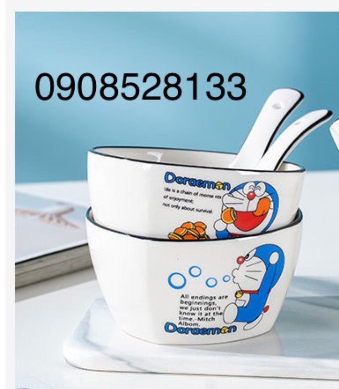 Chén sứ có hình DORAEMON dễ thương sang trọng