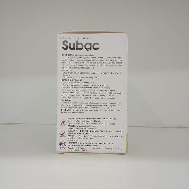 Cốm Subạc - Hỗ trợ tăng cường sức đề kháng cho bé