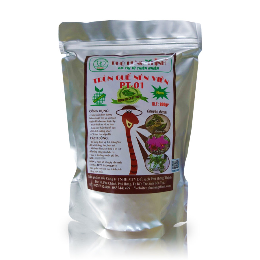 Phân trùn quế nén viên (800g)