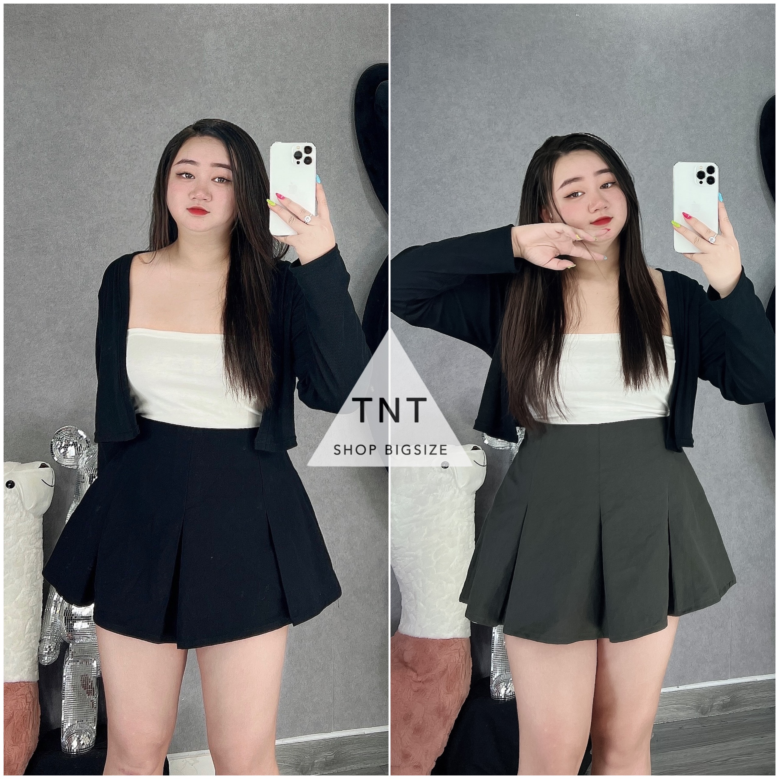 CHÂN VÁY KAKI XẾP LƯNG CAO [TNT SHOP BIGSIZE 60KG 90KG]