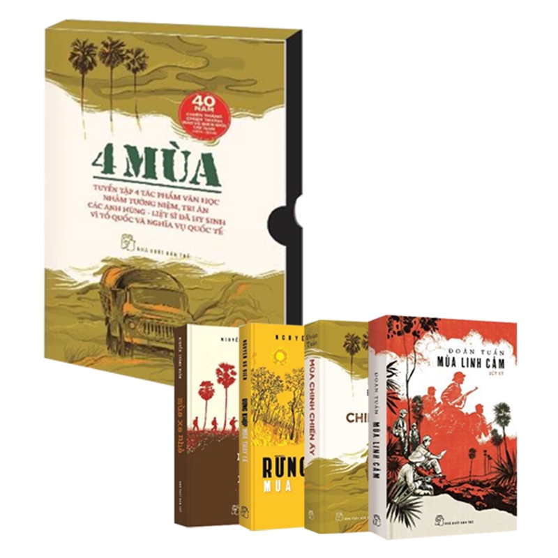 Sách - bộ hộp "bốn mùa" (bộ 4 cuốn - mùa chinh chiến ấy, mùa xa nhà, rừng khộp mùa thay lá, mùa linh cảm)