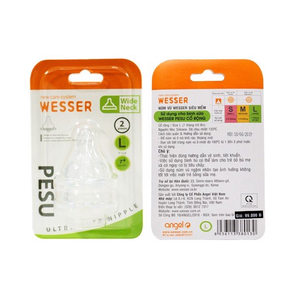 [HCM]Núm tynúm vú wesser silicon cổ hẹp cổ rộng siêu mềm size S/M/L/+