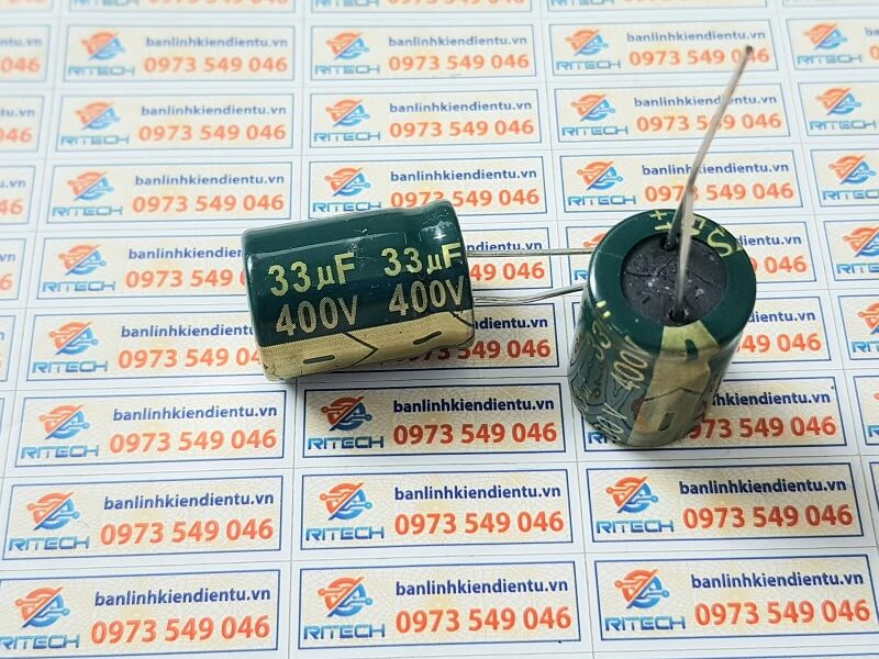 Tụ hóa 33uf 400v kích thước 16x22mm