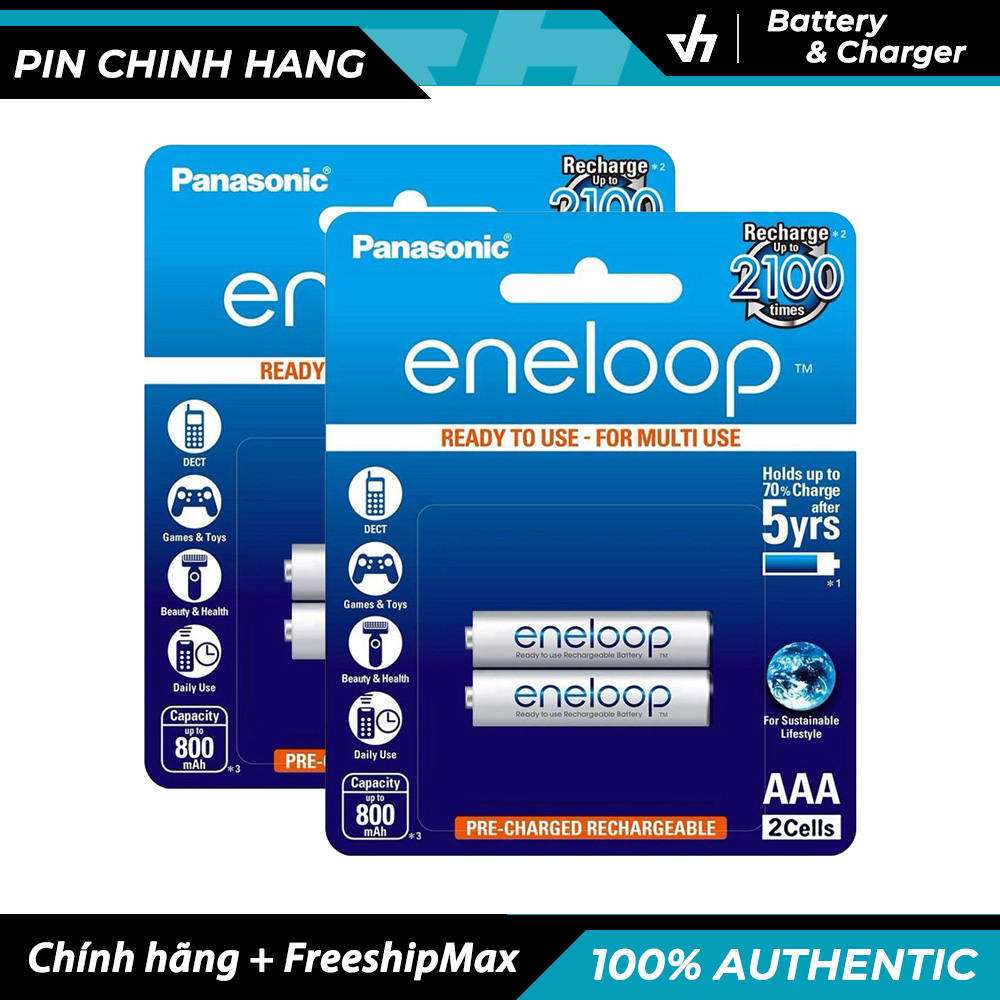 Bộ 4 pin sạc AAA Panasonic Eneloop 800mAh