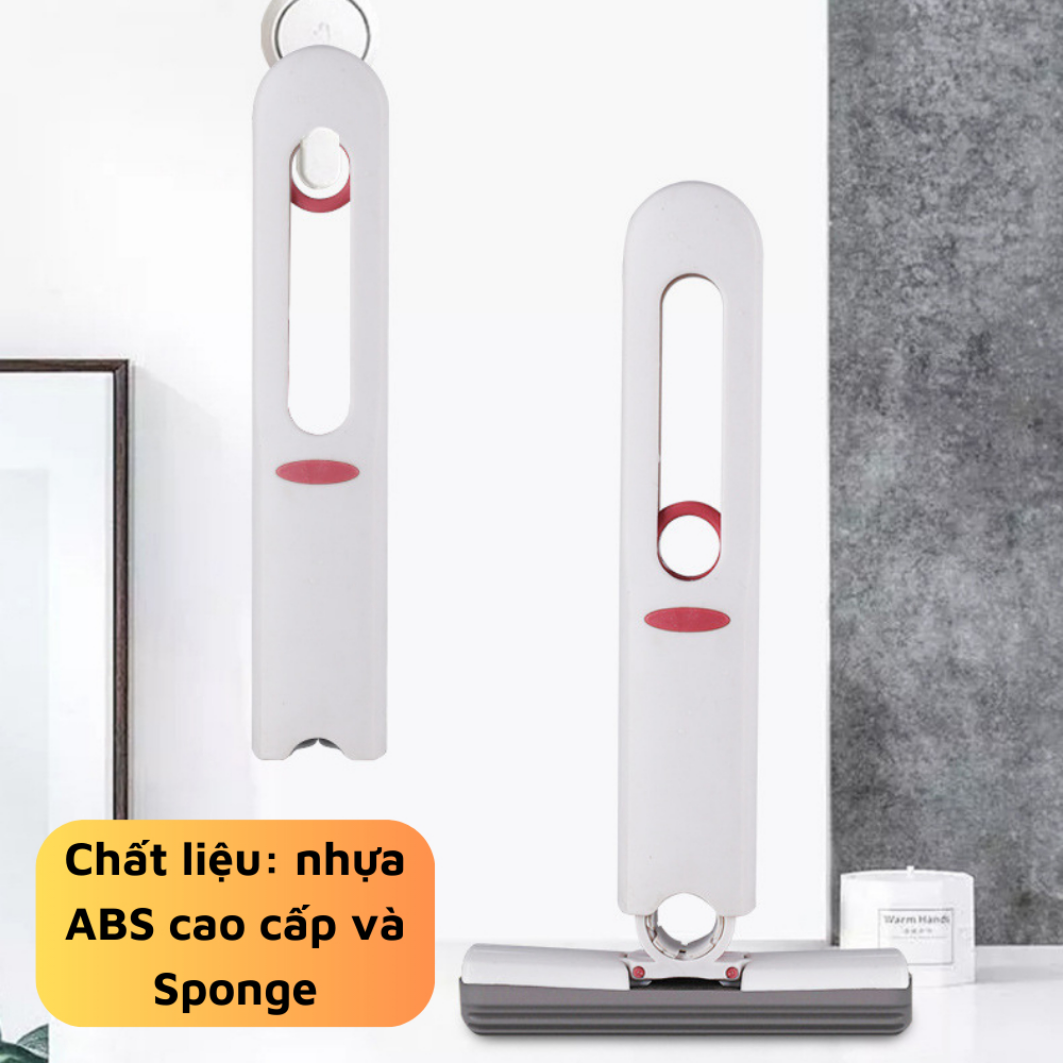 Cây lau kính tự vắt mini gấp gọn, dụng cụ lau vệ sinh bàn bếp, bàn làm việc kính ô tô mút bọt biển siêu thấm hút nước